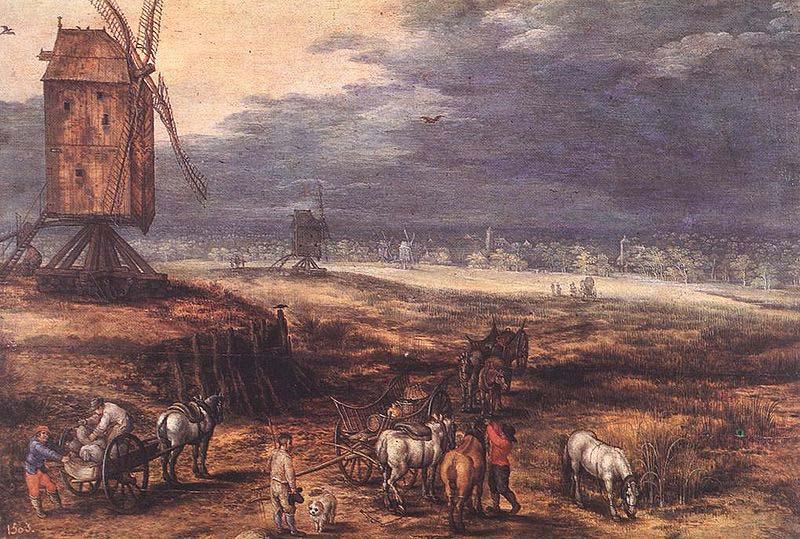 Jan Brueghel The Elder Landscape with Windmills China oil painting art